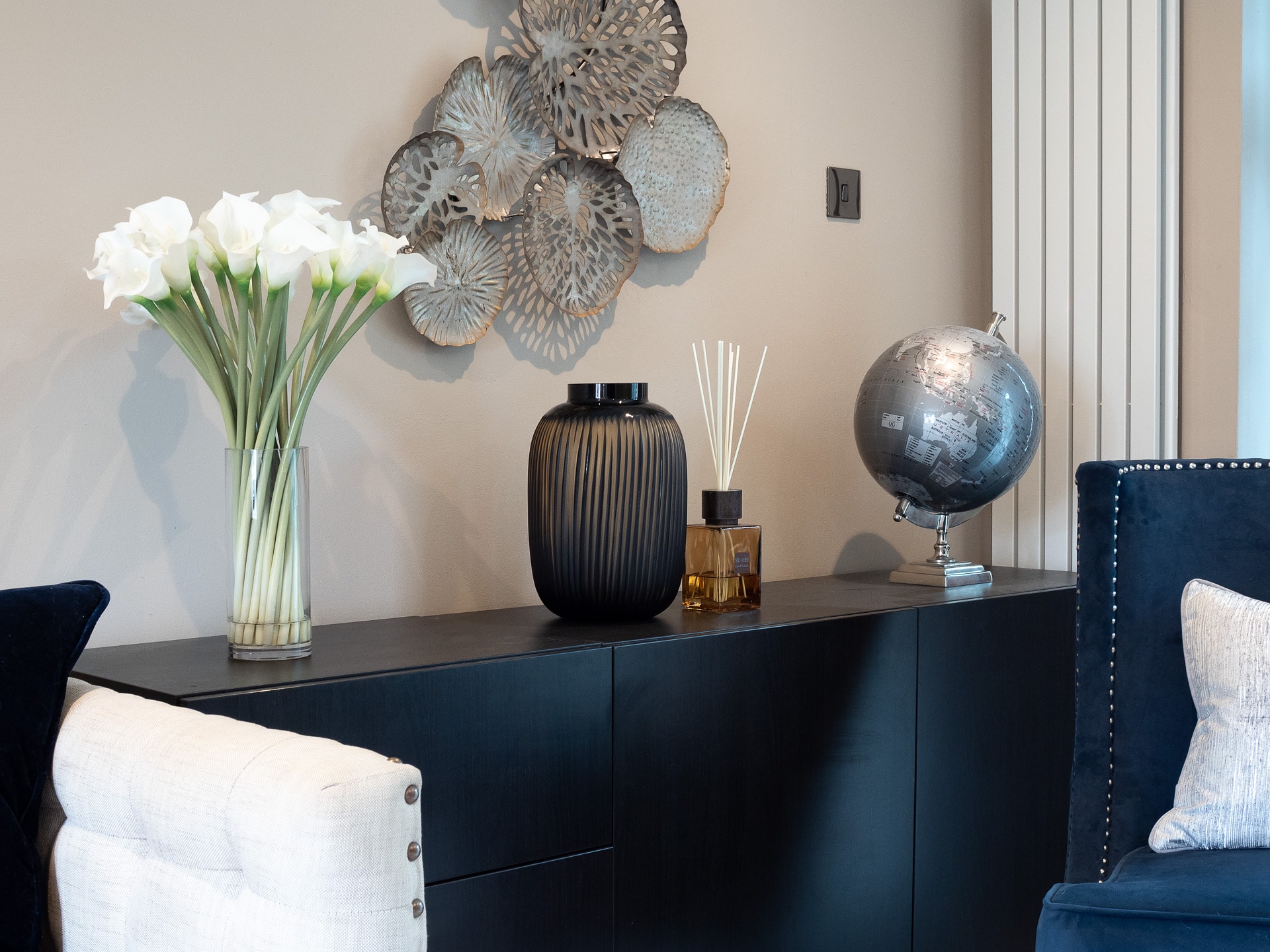 Black Side Table in Living Room