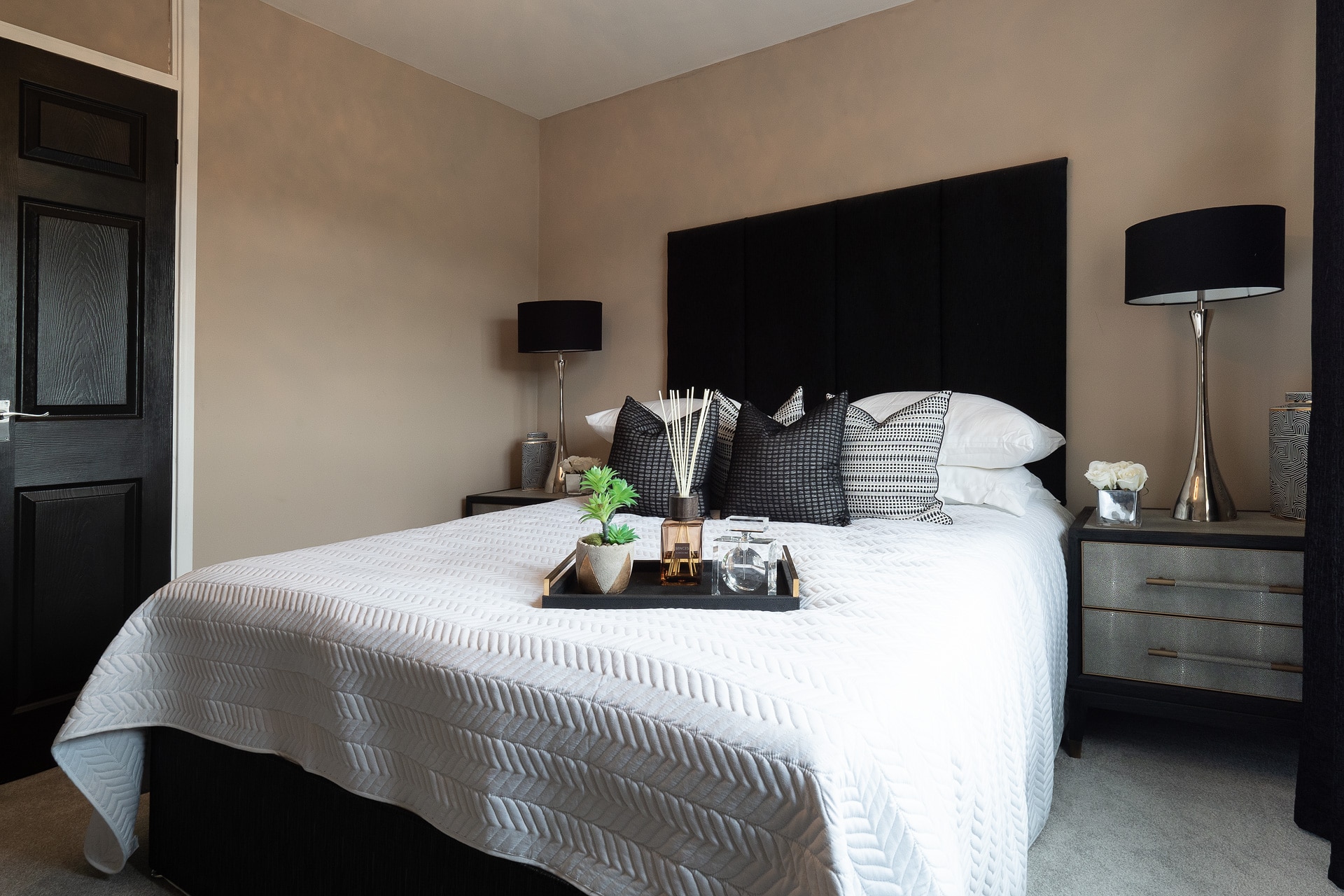 Renovated Black and White Coloured Bedroom