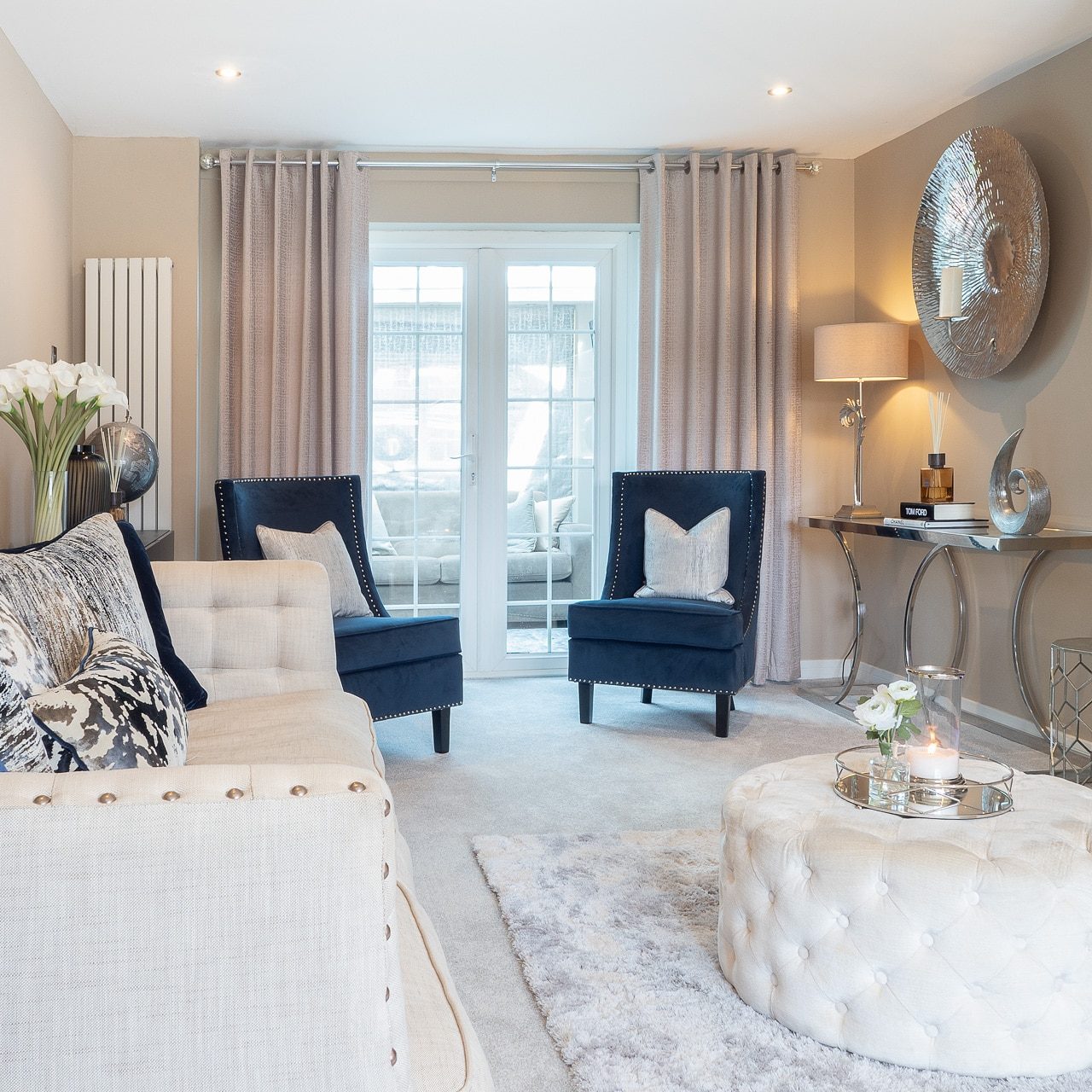 west midlands living room with chairs and carpet